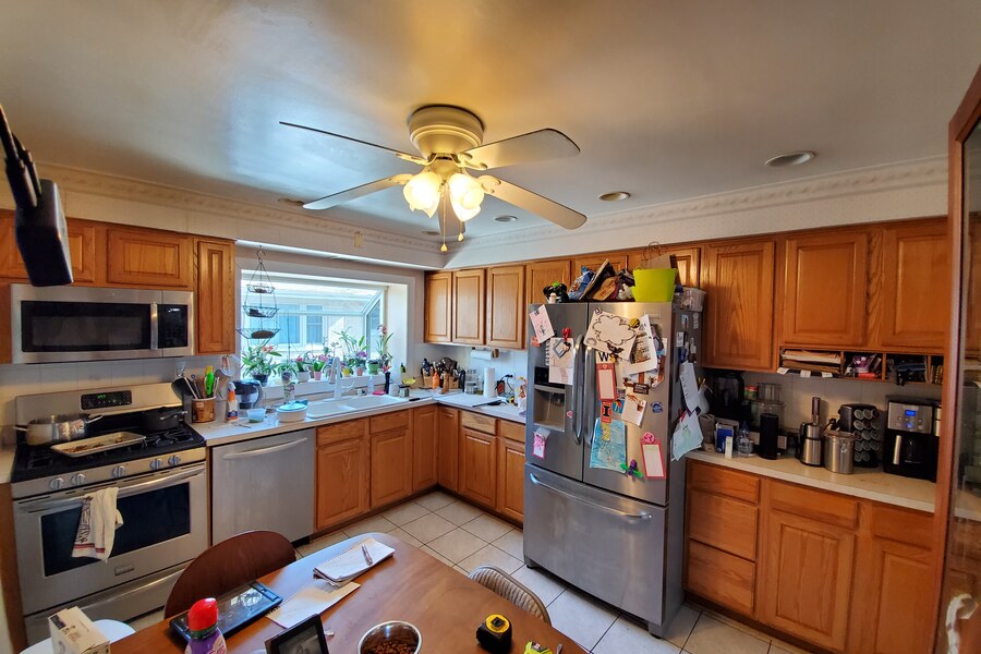 Before: dated oak kitchen