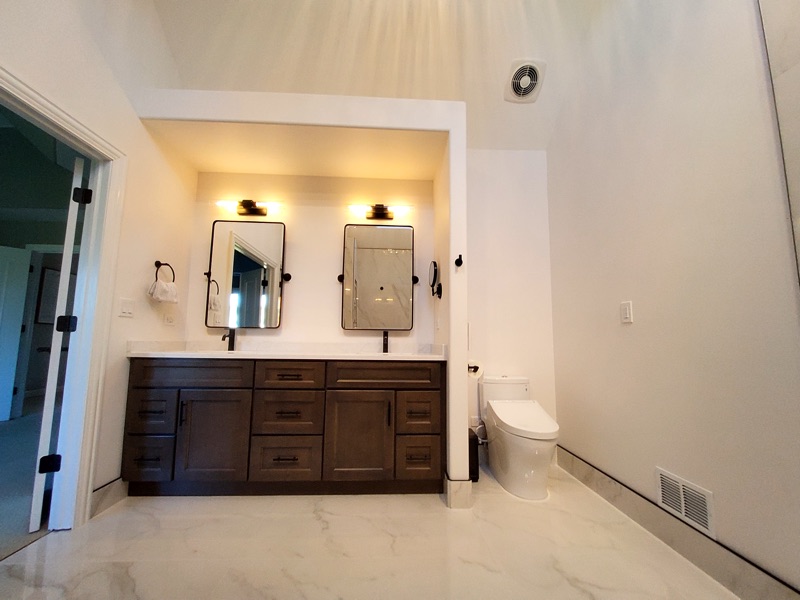 Modern bathroom remodel with walk-in shower in Orland Park
